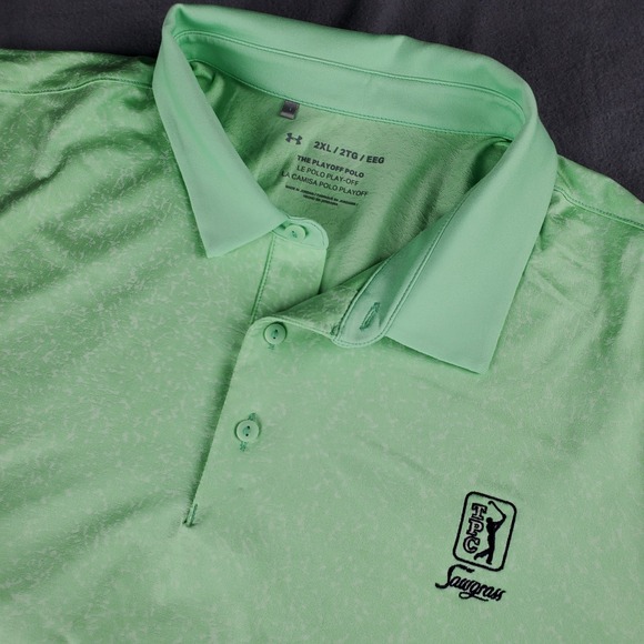 Under Armour Other - Under Armour 2XL TPC Sawgrass Playoff Golf Polo Shirt Mens Mint Green